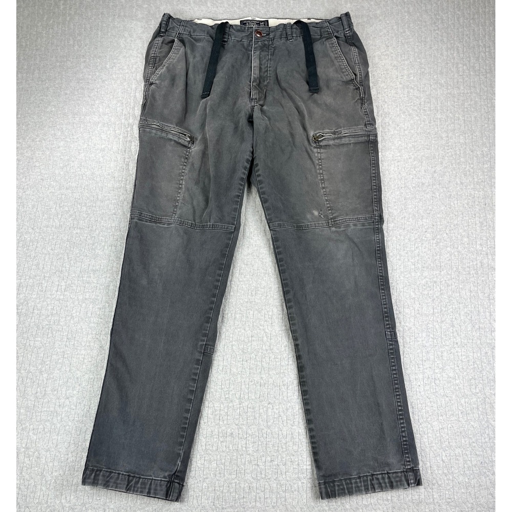 Abercrombie & Fitch Cargo Pants Mens 34x32 Grey Langdon Slim Stretch Utility